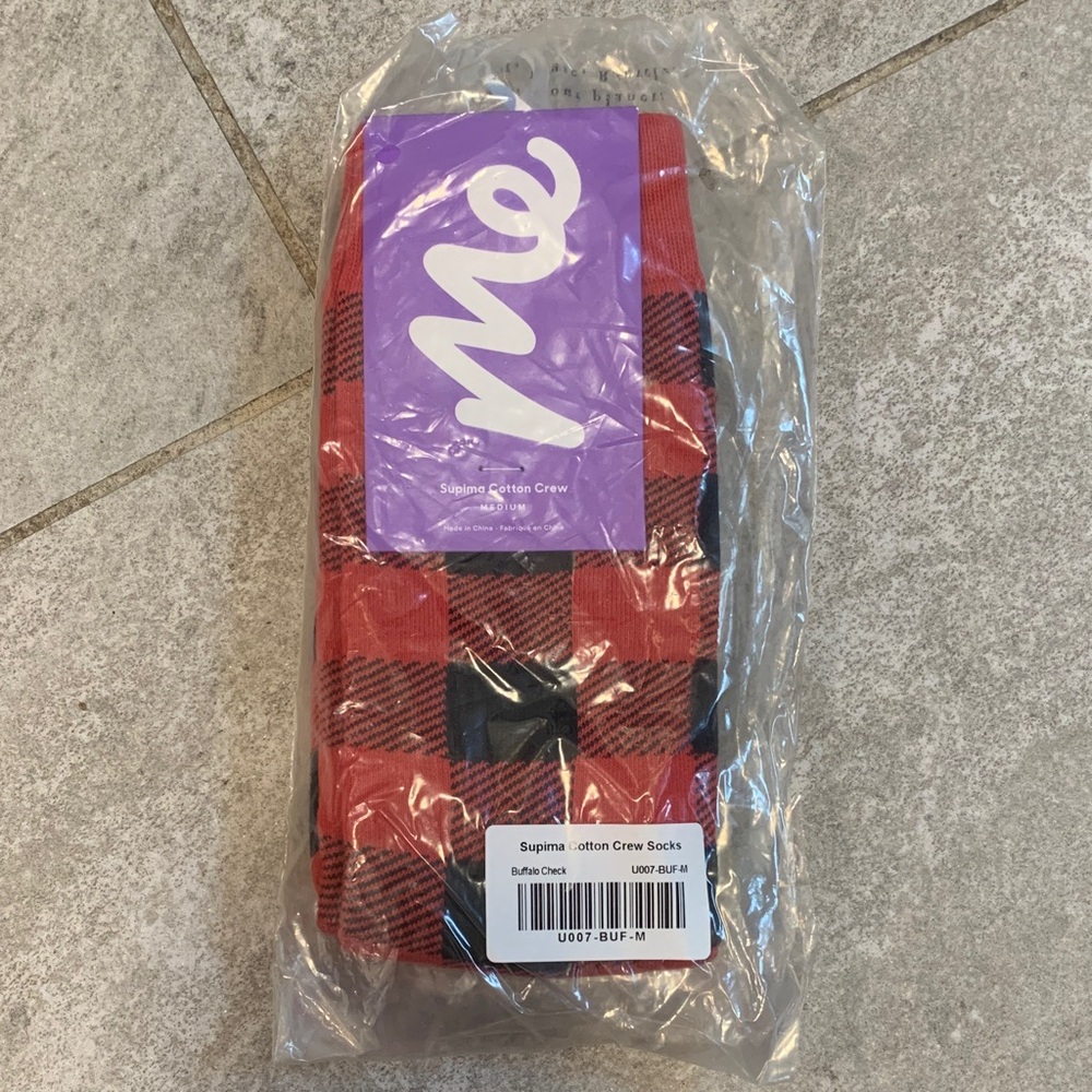 Meundies Supima Cotton Crew Medium NWT Sealed in Original Packaging Plaid